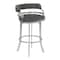 Armen Living Prinz 30" Bar Height Swivel Gray Faux Leather and Brushed Stainless Steel Bar Stool LCPRBAGRBS30 - alternate 1